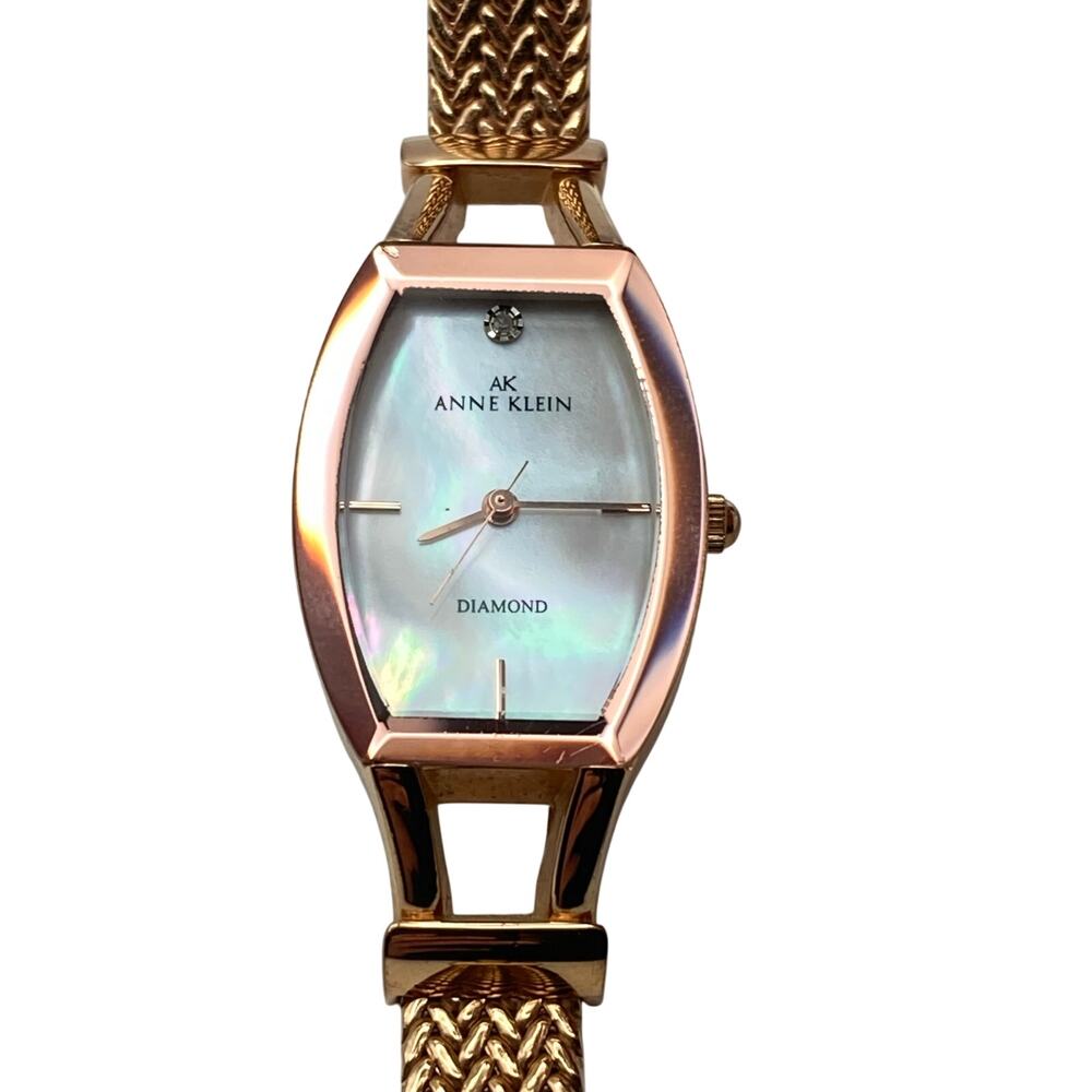 Anne Klein Rose Gold Mother of Pearl Like Face Women's Watch 21mm - New Battery